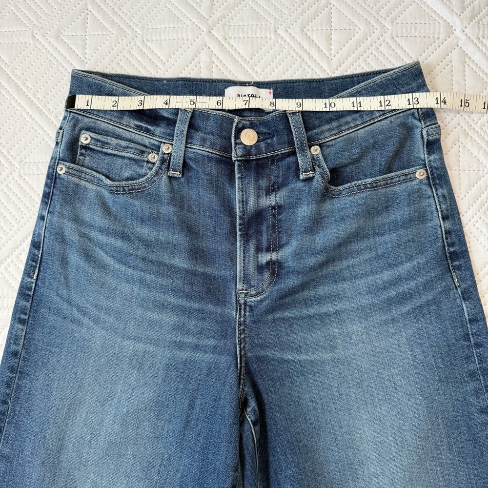 Pistola Izzy Mid Rise Wide Leg Jeans Raw Hem Size 27 Study Wash - Picture 6 of 13